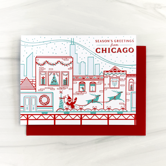 063 Holiday Chicago CTA Card Case of 6 / Box Set of 3