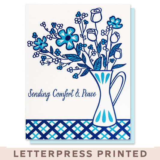 Blue Florals Sympathy Card Case of 6