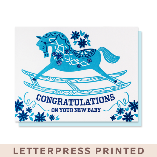 Blue Rocking Horse Card Case of 6