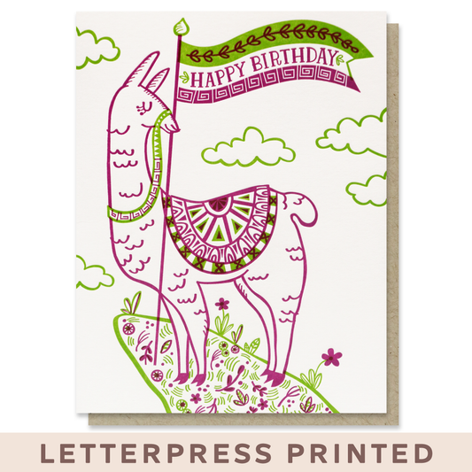 Happy Birthday Llama Card Case of 6