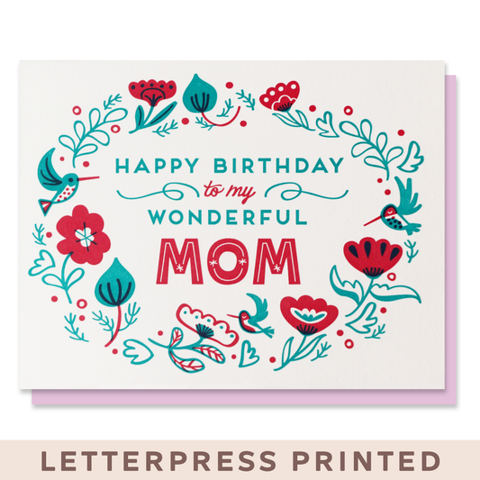 Wonderful Mom Birthday Floral Card Case of 6