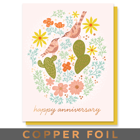 Cactus Wren Anniversary Card Case of 6