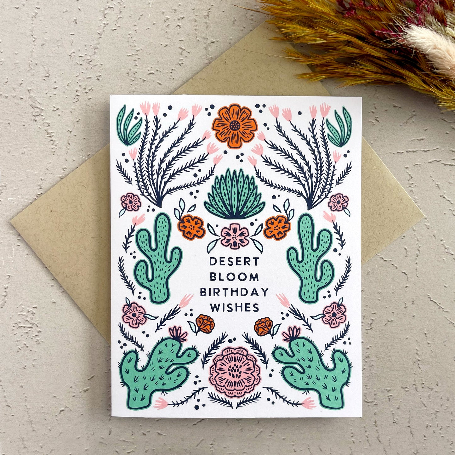 228 Desert Bloom Birthday Wishes Greeting Card Case of 6