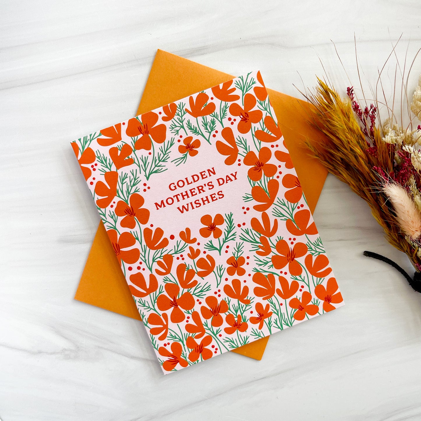 229 Golden Mother's Day Poppies Card Case of 6