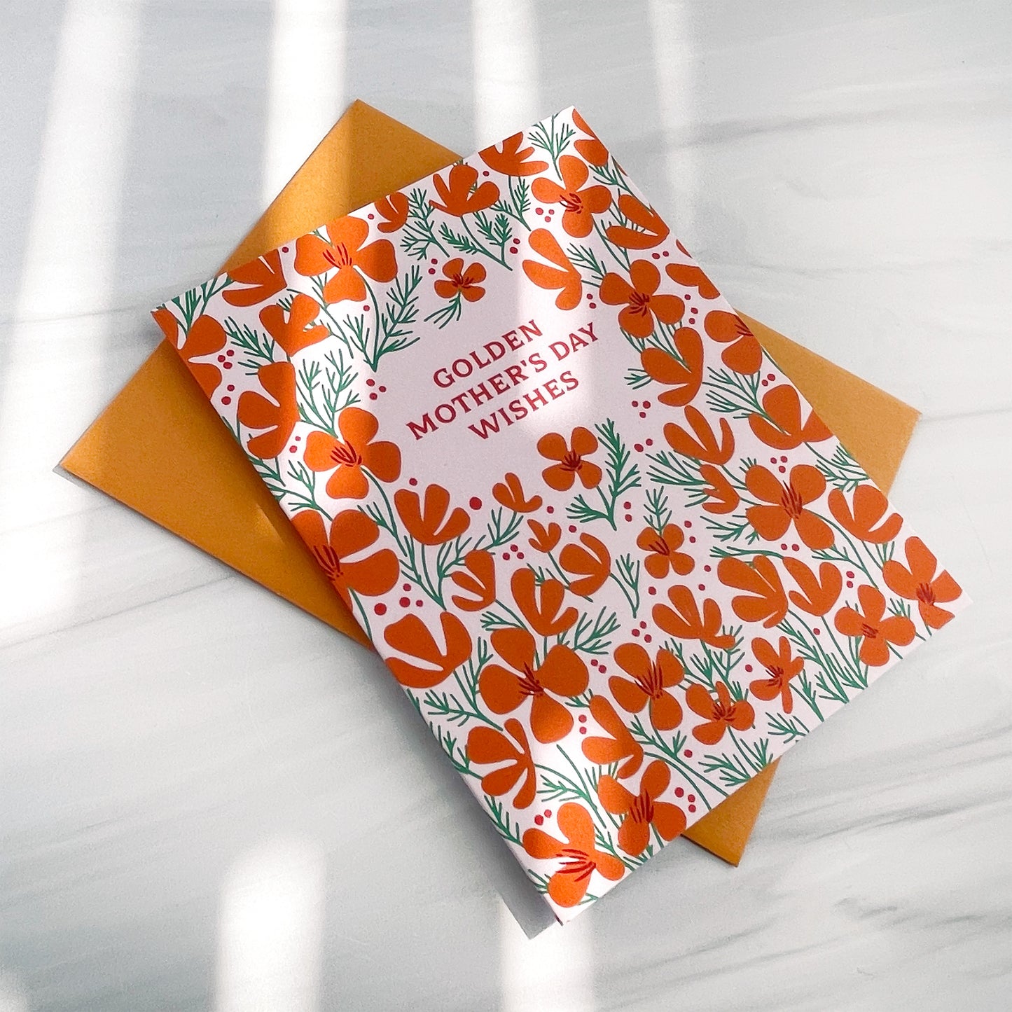 229 Golden Mother's Day Poppies Card Case of 6