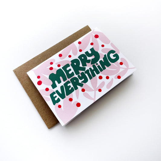 Merry Everything Christmas Holiday Mini Card Case of 6