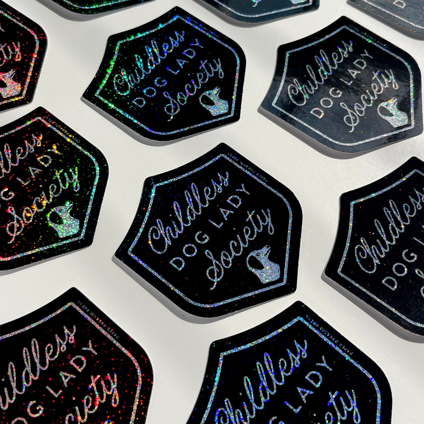 Childless Dog Lady Society Stardust Glitter Sticker Case of 6