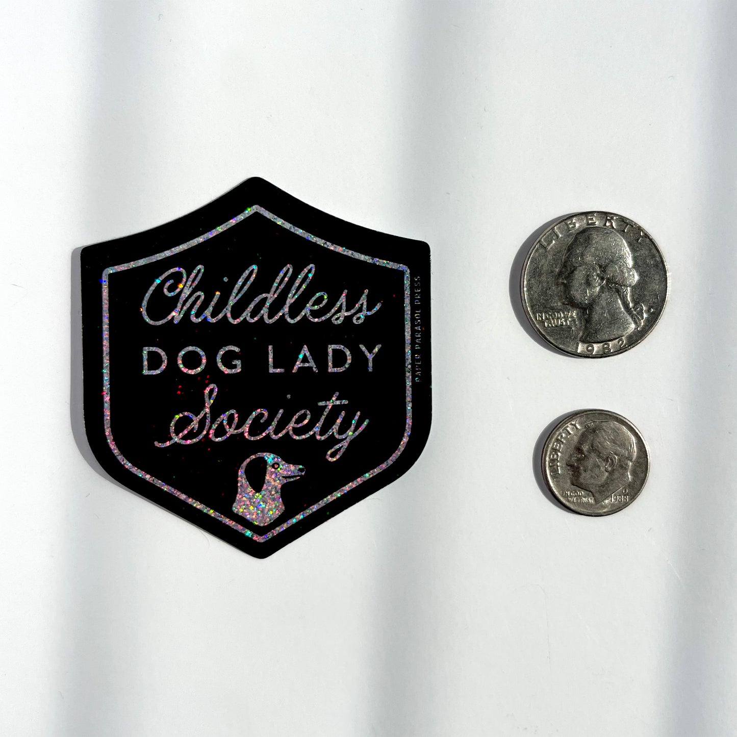 Childless Dog Lady Society Stardust Glitter Sticker Case of 6