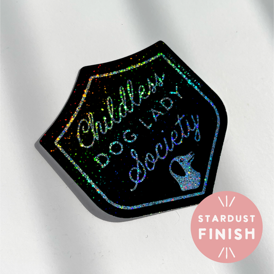 Childless Dog Lady Society Stardust Glitter Sticker Case of 6