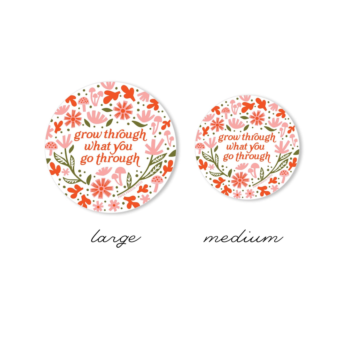 Grow Through What You Go Through Sticker Case of 6