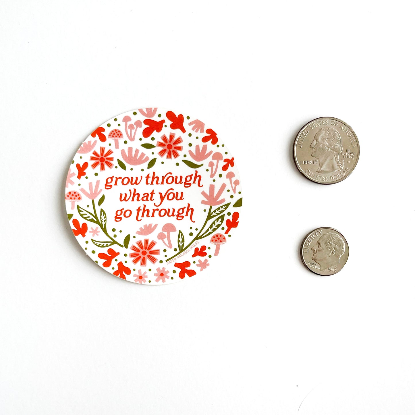 Grow Through What You Go Through Sticker Case of 6