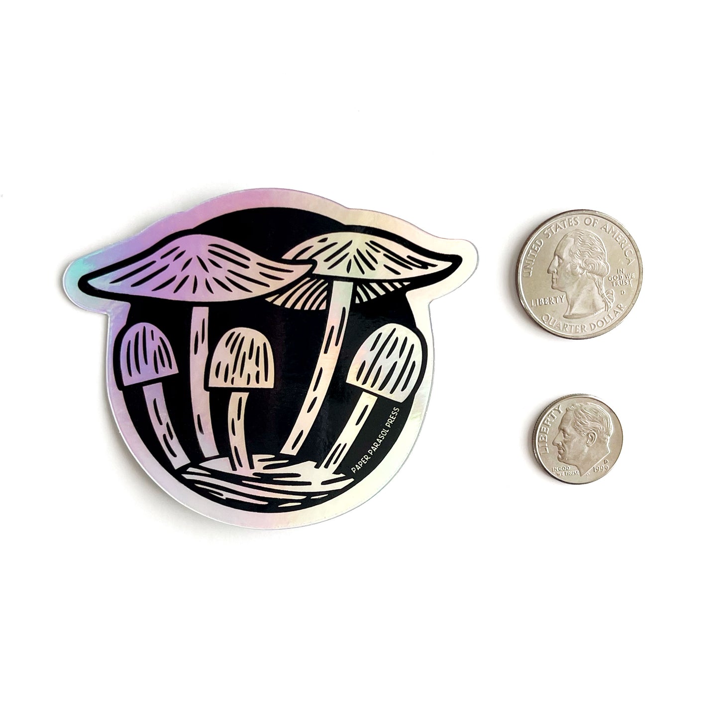 Mushroom Cluster Holographic Sticker Case of 6