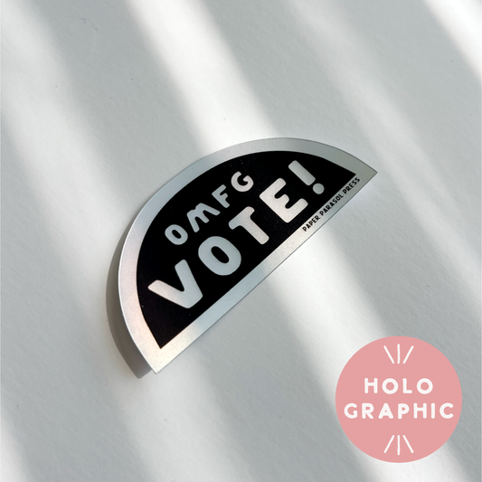 OMFG Vote Vaporwave Vinyl Sticker