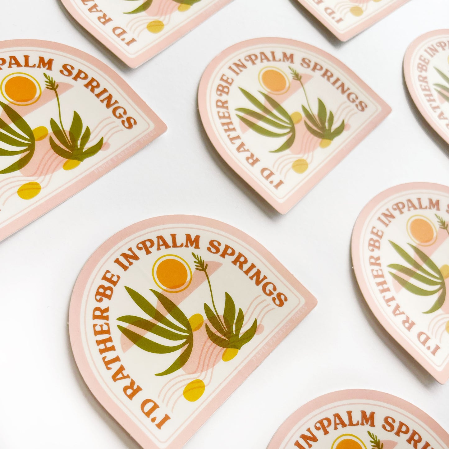 I'd Rather be in Palm Springs Sticker Case of 6