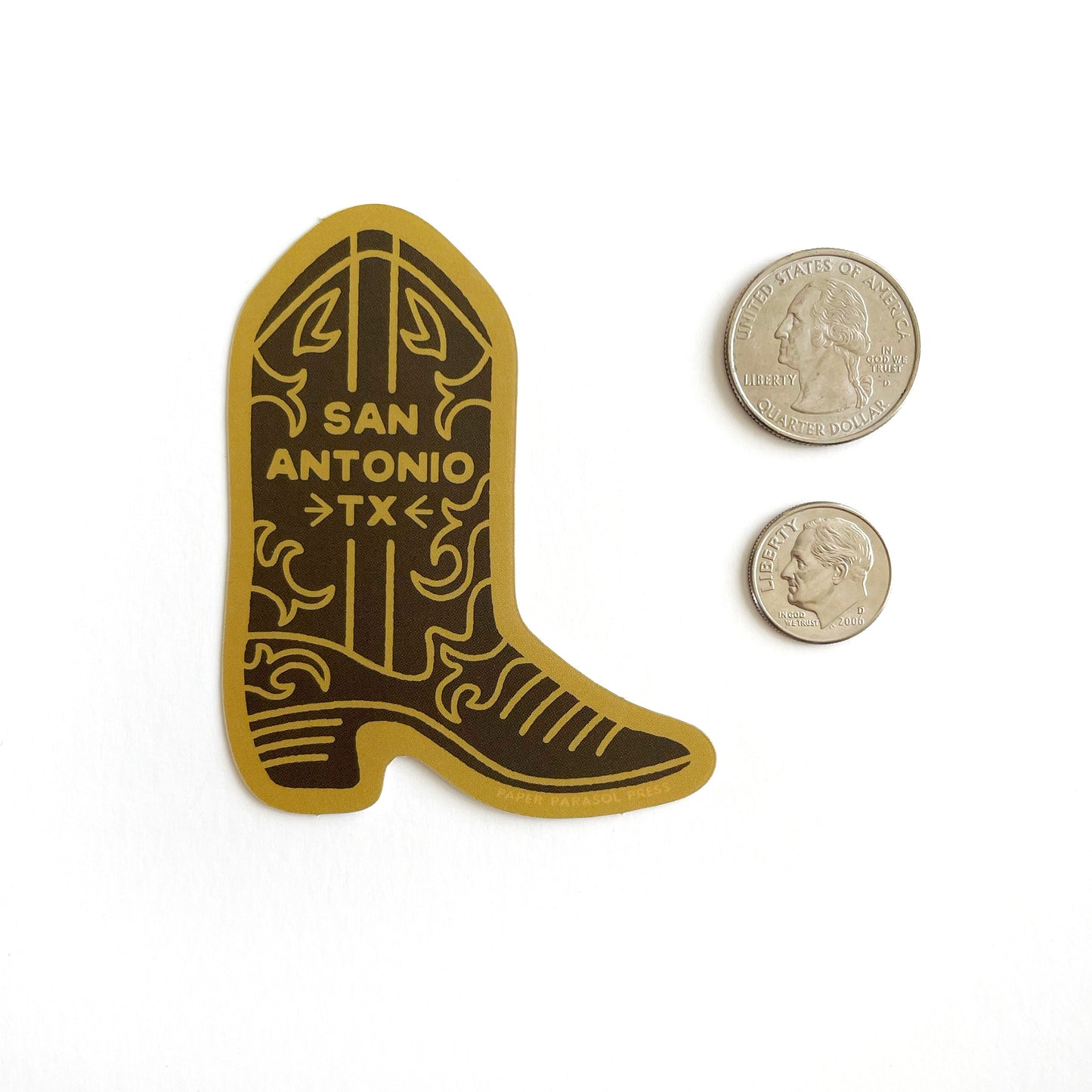 San Antonio Texas Boot Sticker Case of 6