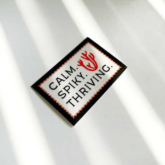 Calm Spiky Thriving Cactus Vinyl Durable Sticker