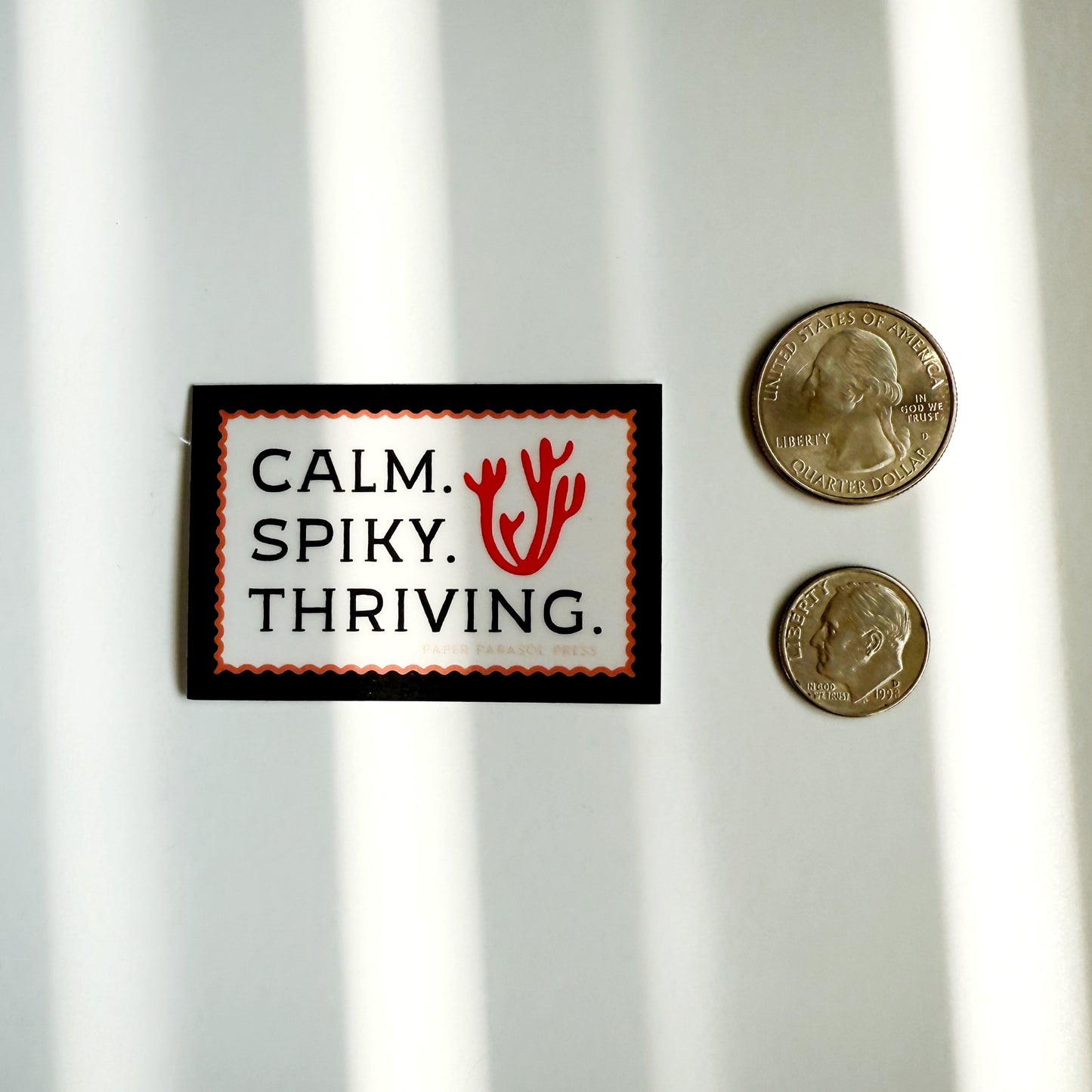 Calm Spiky Thriving Cactus Vinyl Durable Sticker