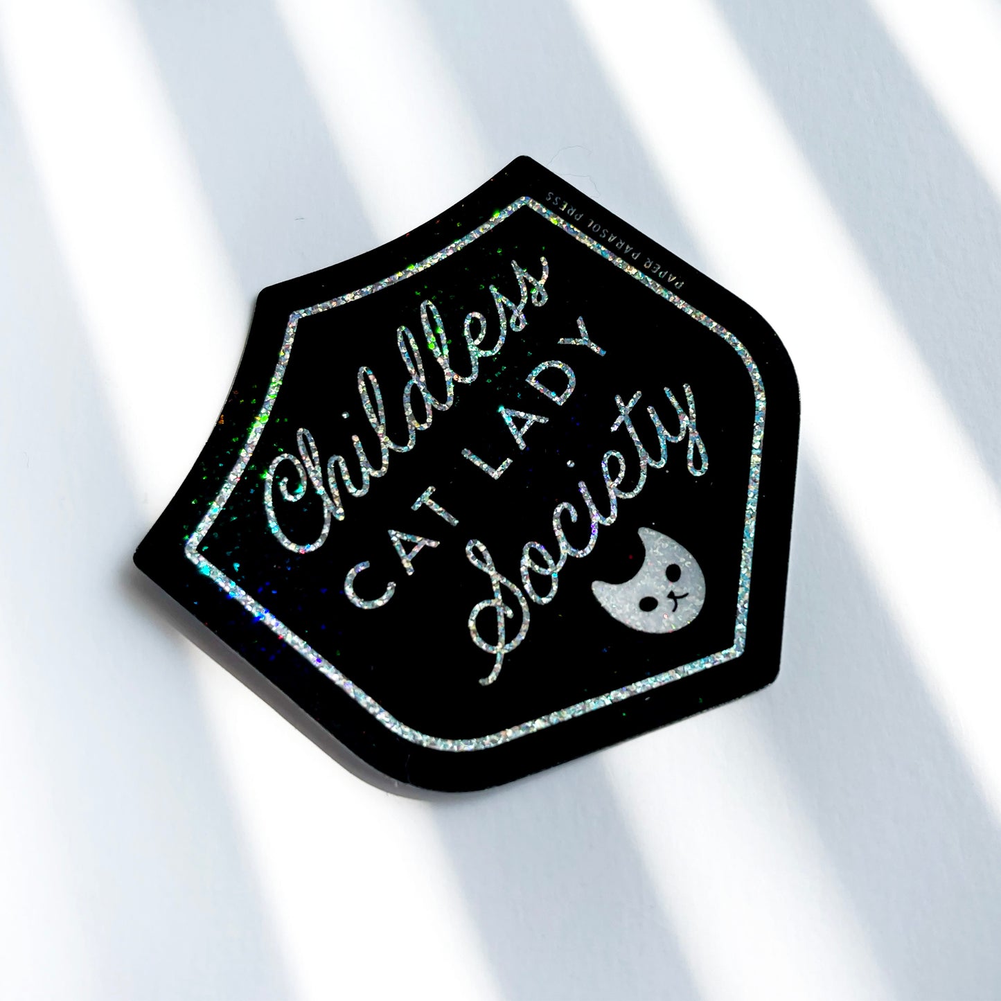 Childless Cat Lady Society Stardust Glitter Vinyl Sticker