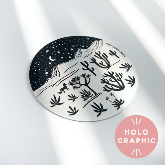 Desert Landscape Holographic Sticker Case of 6