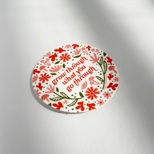 Grow Through What You Go Through Sticker Case of 6