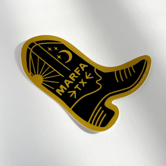 Marfa, Texas Boot Sticker Case of 6