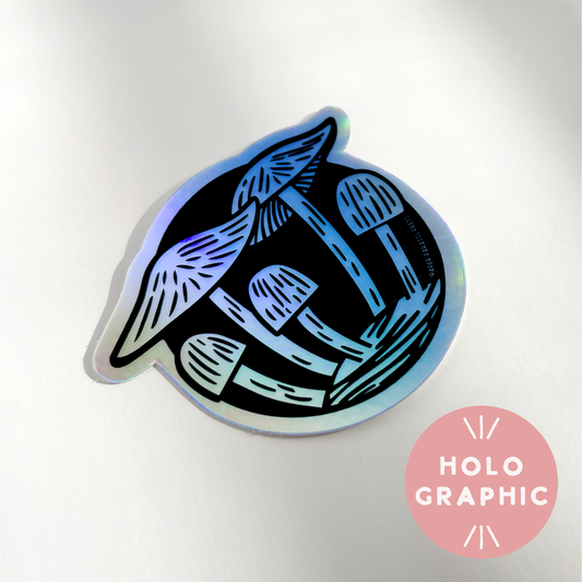 Mushroom Cluster Holographic Sticker Case of 6