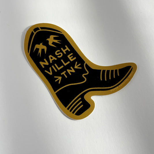 Nashville Black Boot Sticker Case of 6
