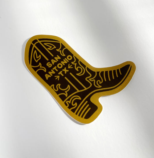 San Antonio Texas Boot Sticker Case of 6