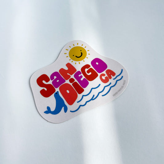Cute Sun San Diego Durable Vinyl Sticker