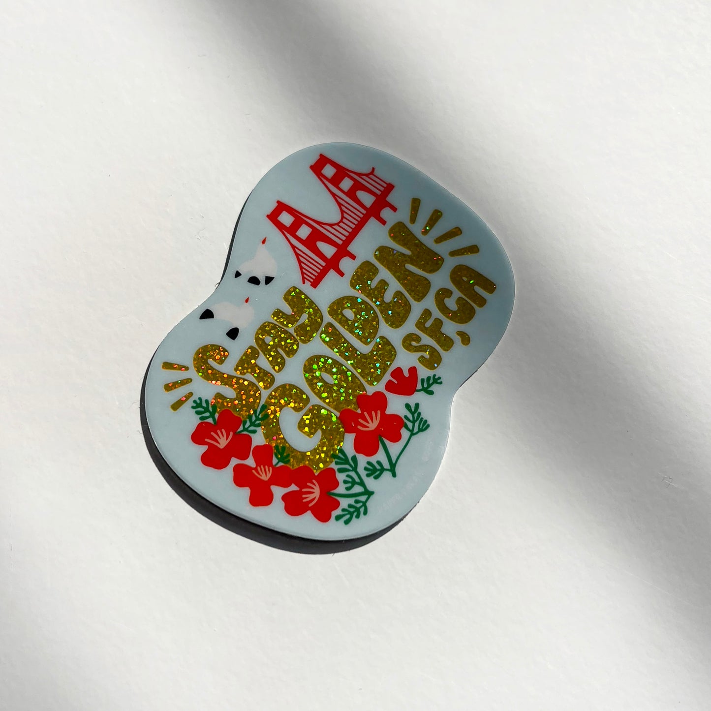 Stay Golden Stardust Glitter San Francisco Sticker Case of 6