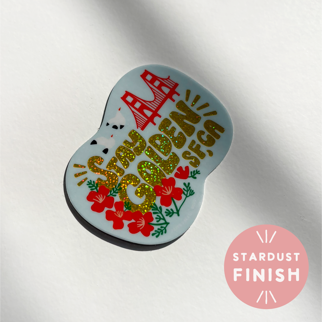 Stay Golden Stardust Glitter San Francisco Sticker Case of 6