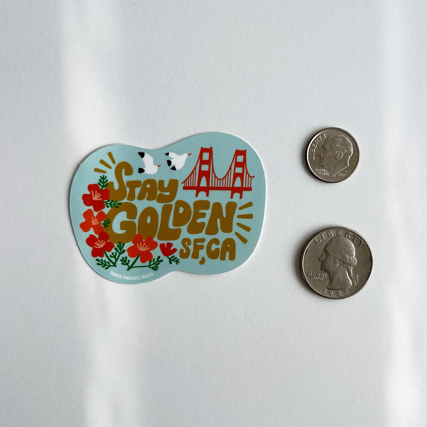 Stay Golden Stardust Glitter San Francisco Sticker Case of 6