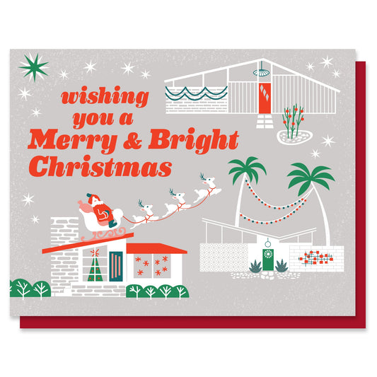 Merry & Bright Mid-Century Christmas Card Case of 6 / Box Set of 3