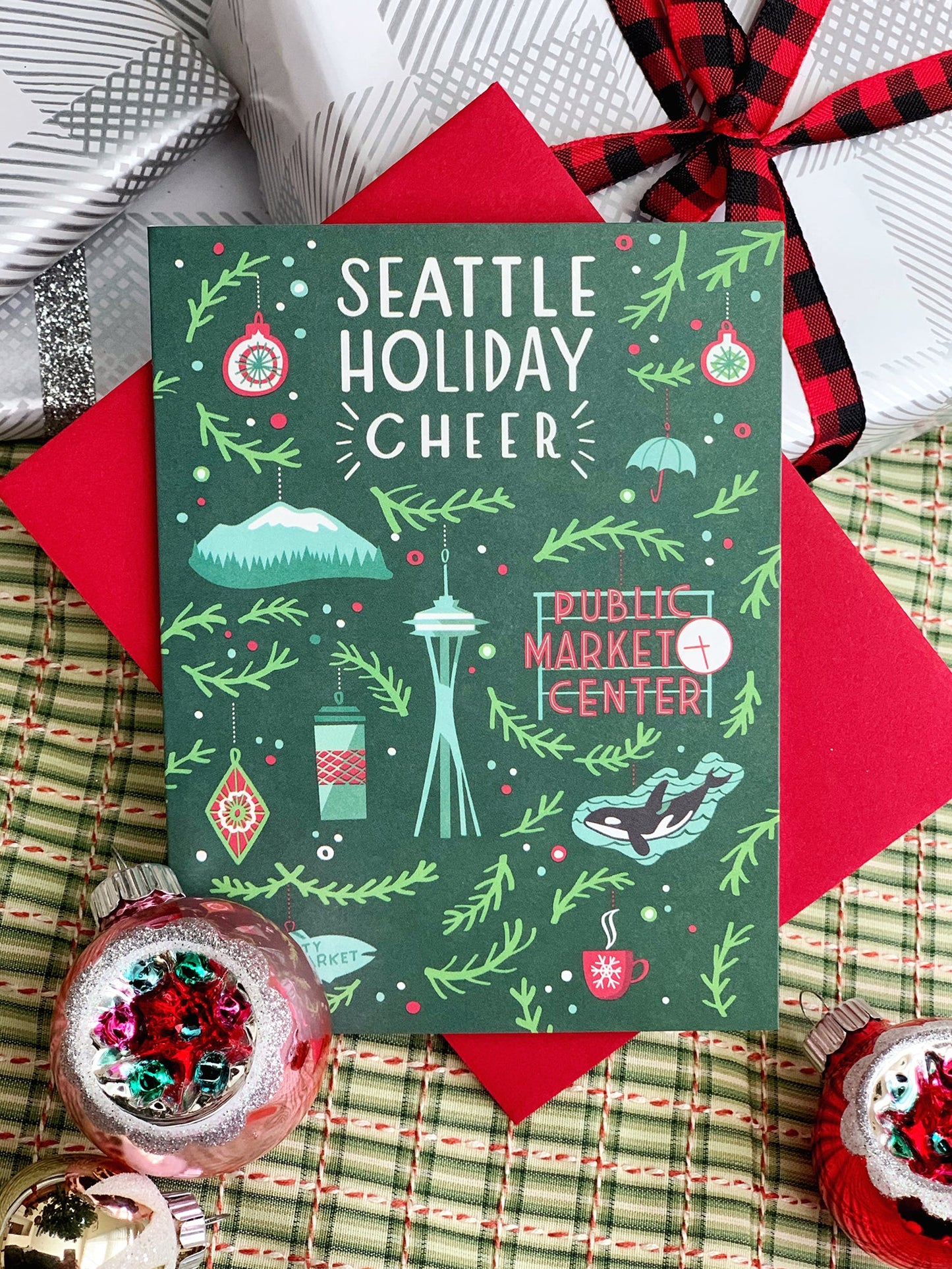 Seattle Ornaments Card Case of 6 / Box Set of 3