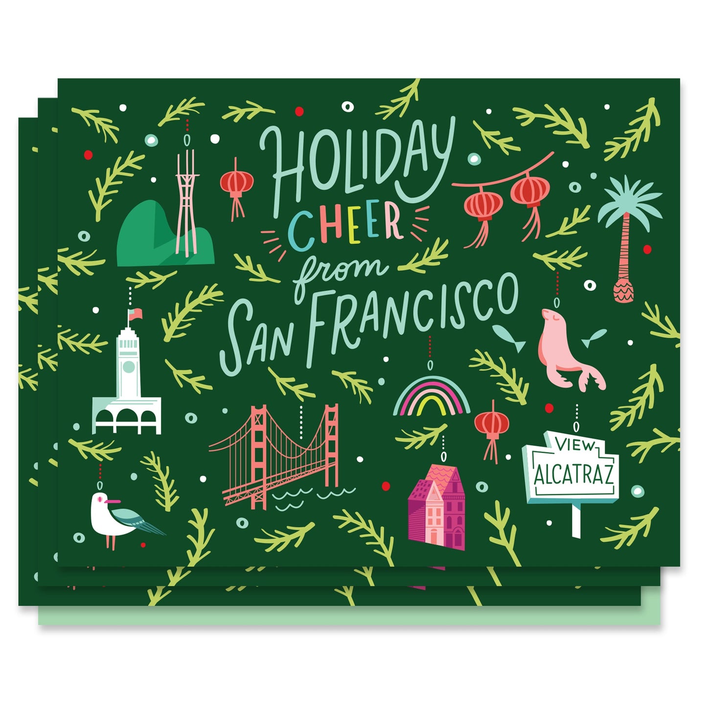 San Francisco Ornaments Holiday Card Case of 6 / Box Set of 3