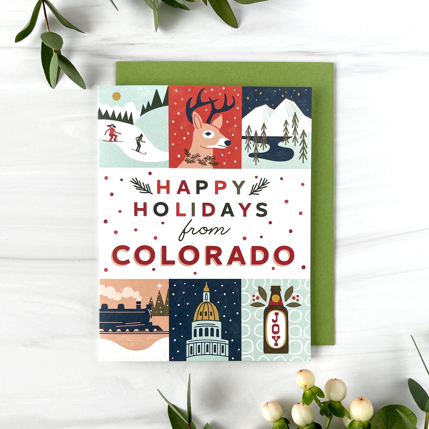 Colorado Holiday Grid Card Case of 6 / Box Set of3