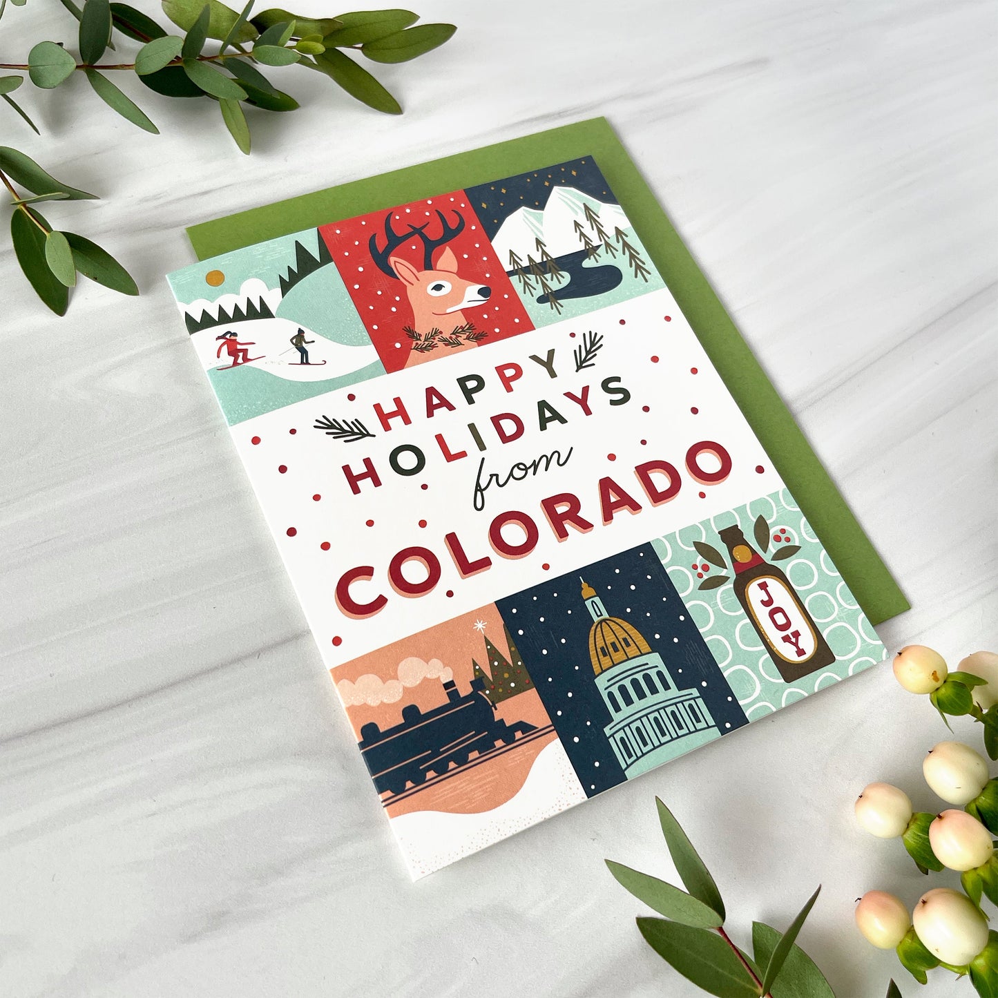 Colorado Holiday Grid Card Case of 6 / Box Set of3