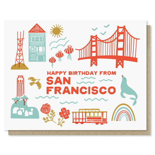Happy Birthday from San Francisco Card Case of 6