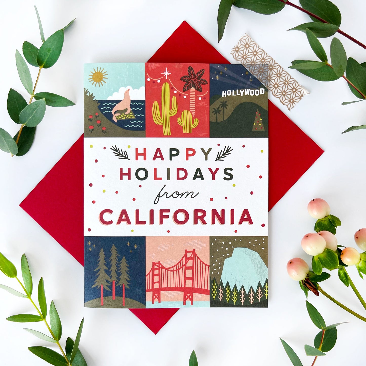 California Holiday Grid Card Case of 6 / Box Set of 3