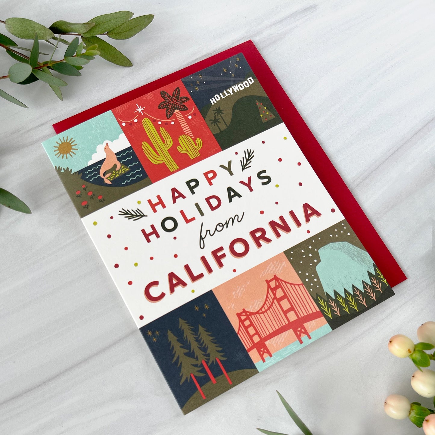 California Holiday Grid Card Case of 6 / Box Set of 3