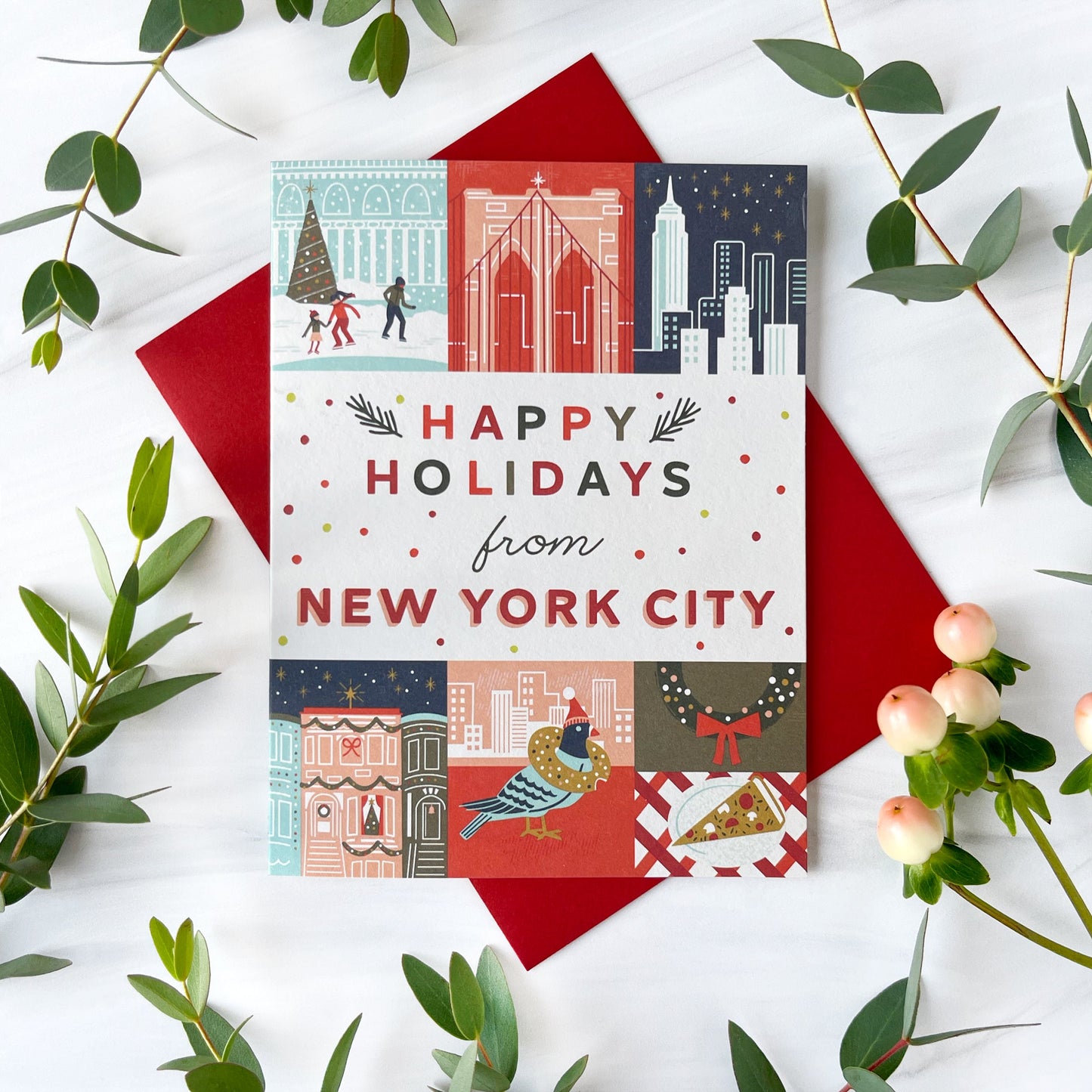 New York City Holiday Grid Card Case of 6 / Box Set of 3
