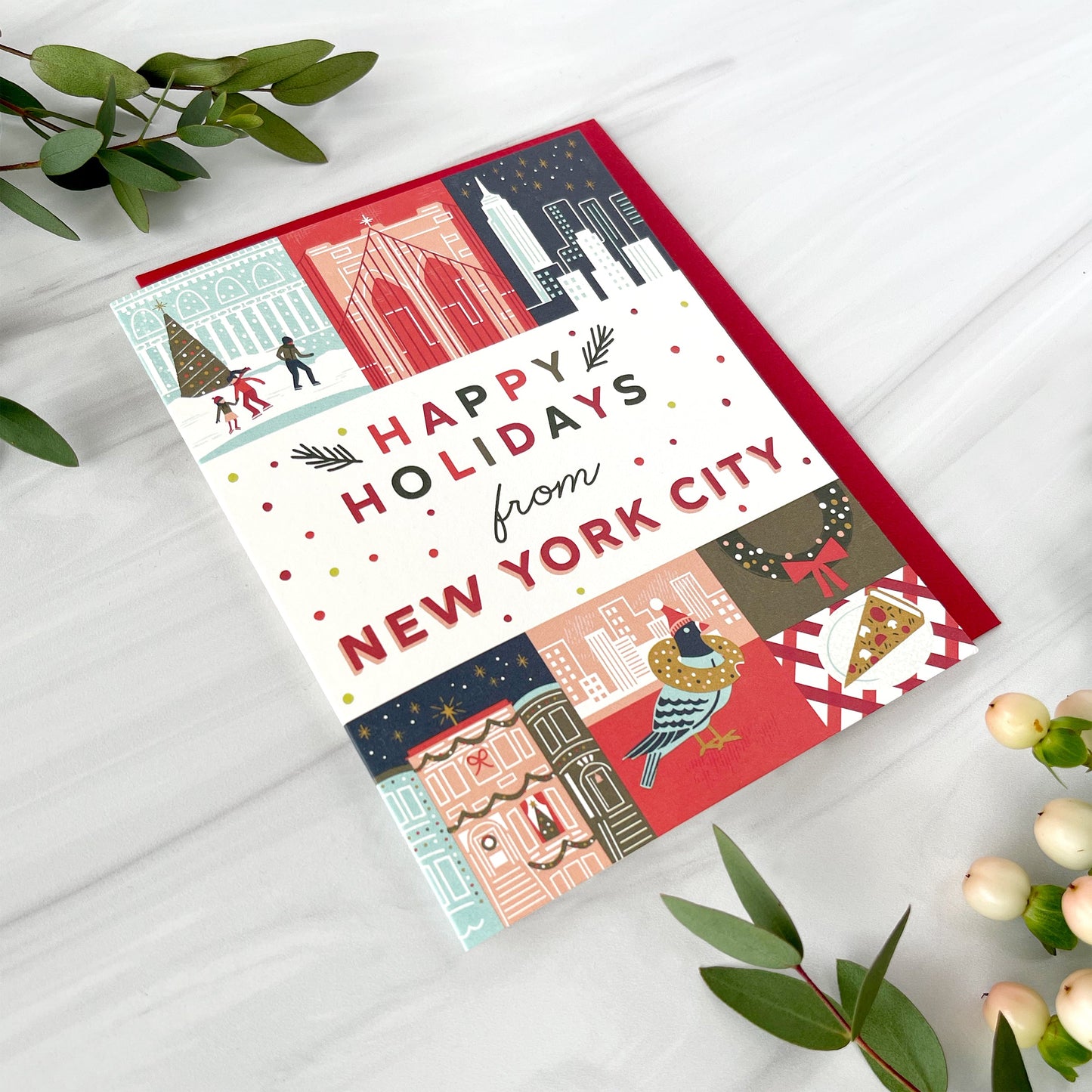 New York City Holiday Grid Card Case of 6 / Box Set of 3