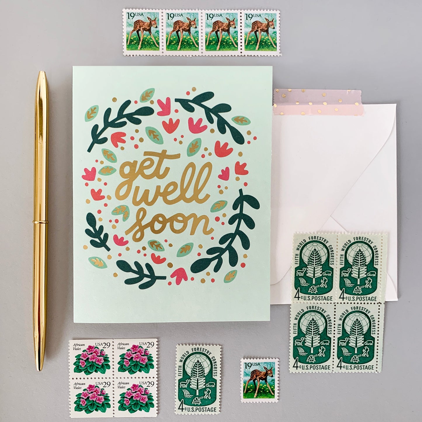 Get Well Soon Wreath Card Case of 6