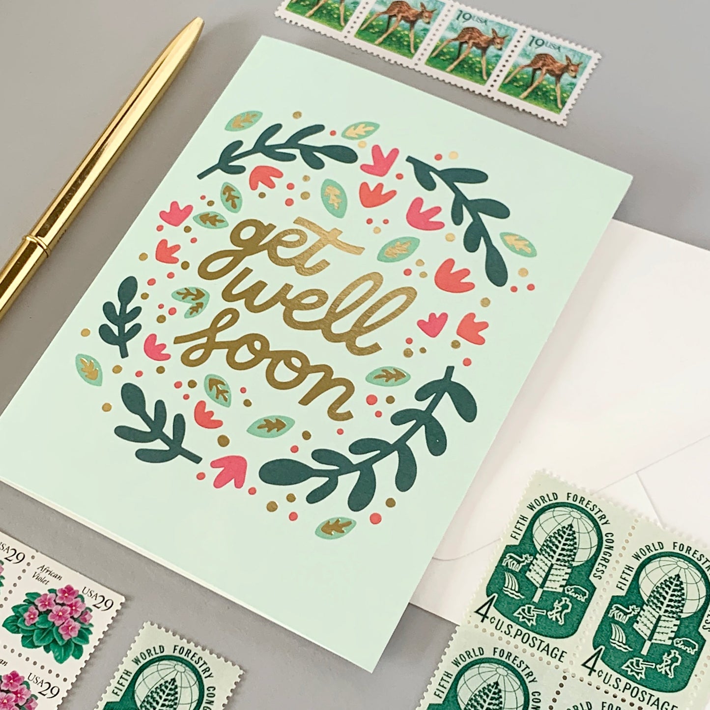 Get Well Soon Wreath Card Case of 6