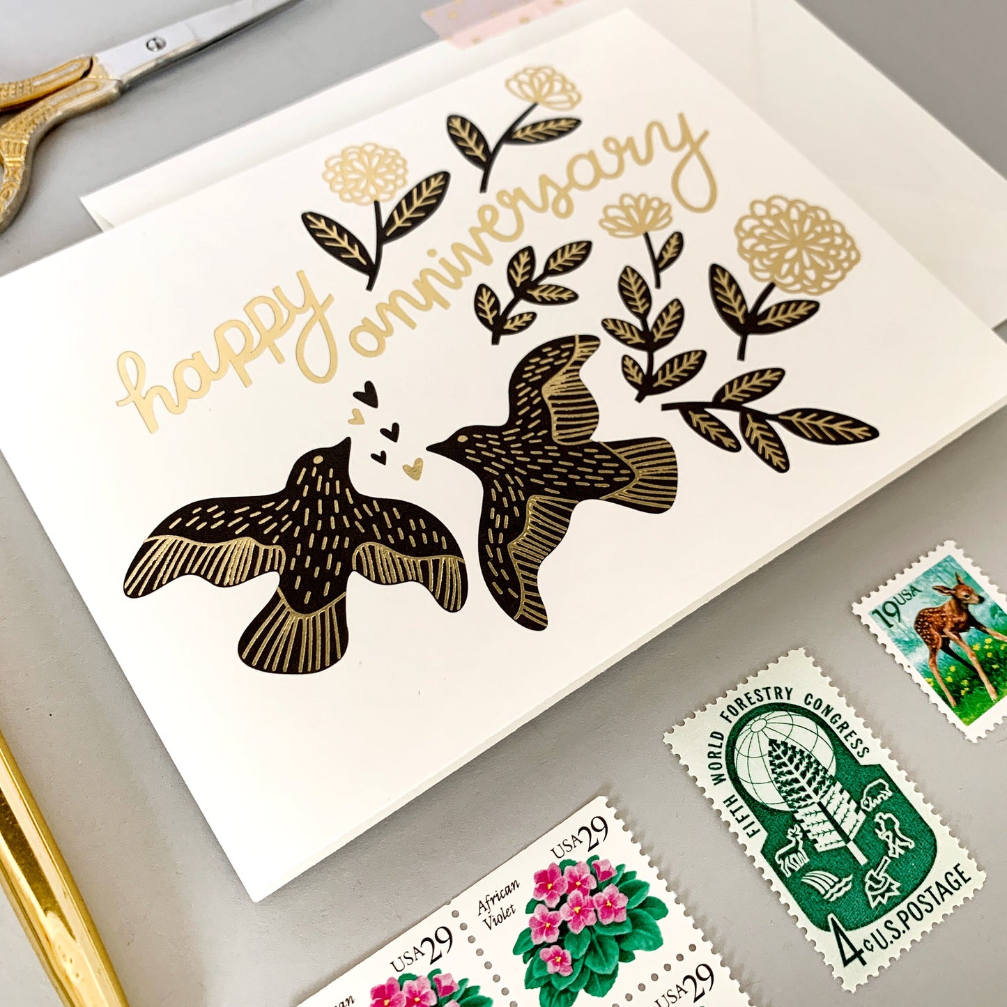 Anniversary Birds Card Case of 6