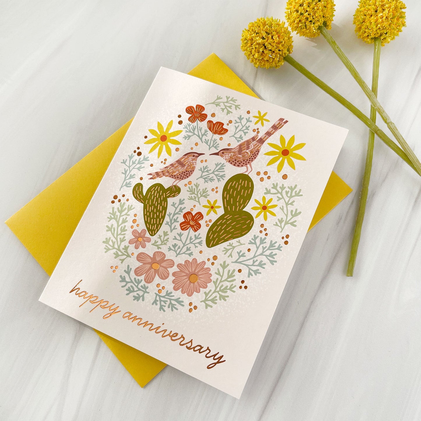 Cactus Wren Anniversary Card Case of 6