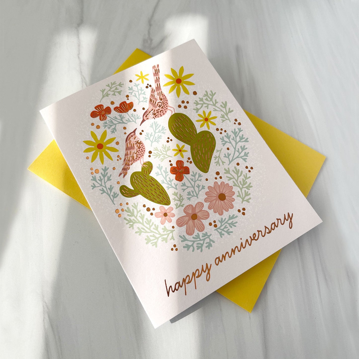 Cactus Wren Anniversary Card Case of 6