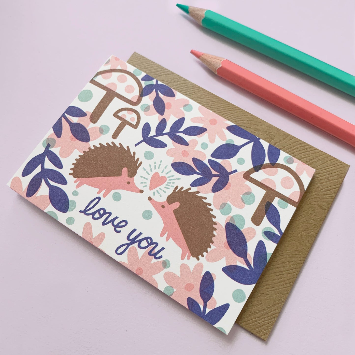 Hedgehog Garden Love Mini Card Case of Card
