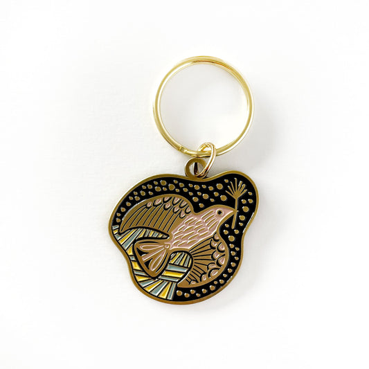 Folk Bird Guide Enamel Keychain Case of 3