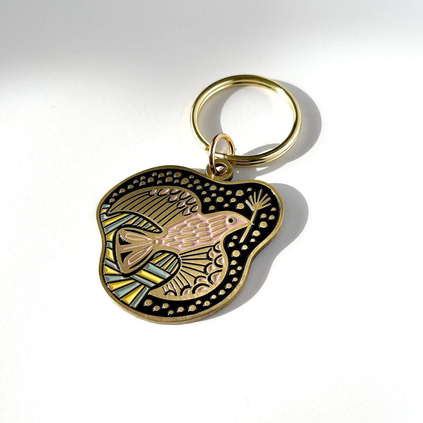 Folk Bird Guide Enamel Keychain Case of 3